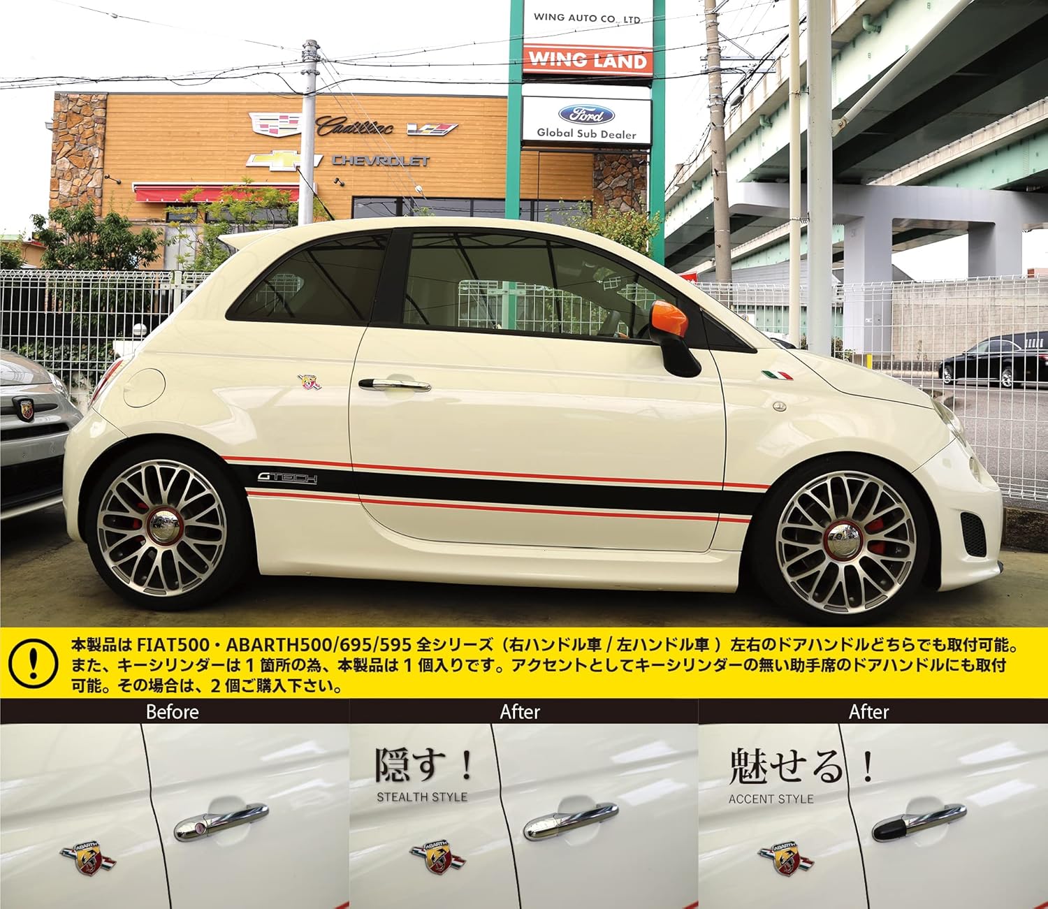 FIAT フィアット500 アバルト ABARTH 595 ドアハンドル用カバー